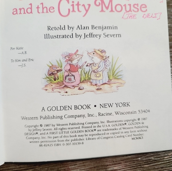 Rare Vintage 80s The Country Mouse and the City Mouse Little Golden Book - Picture 6 of 9